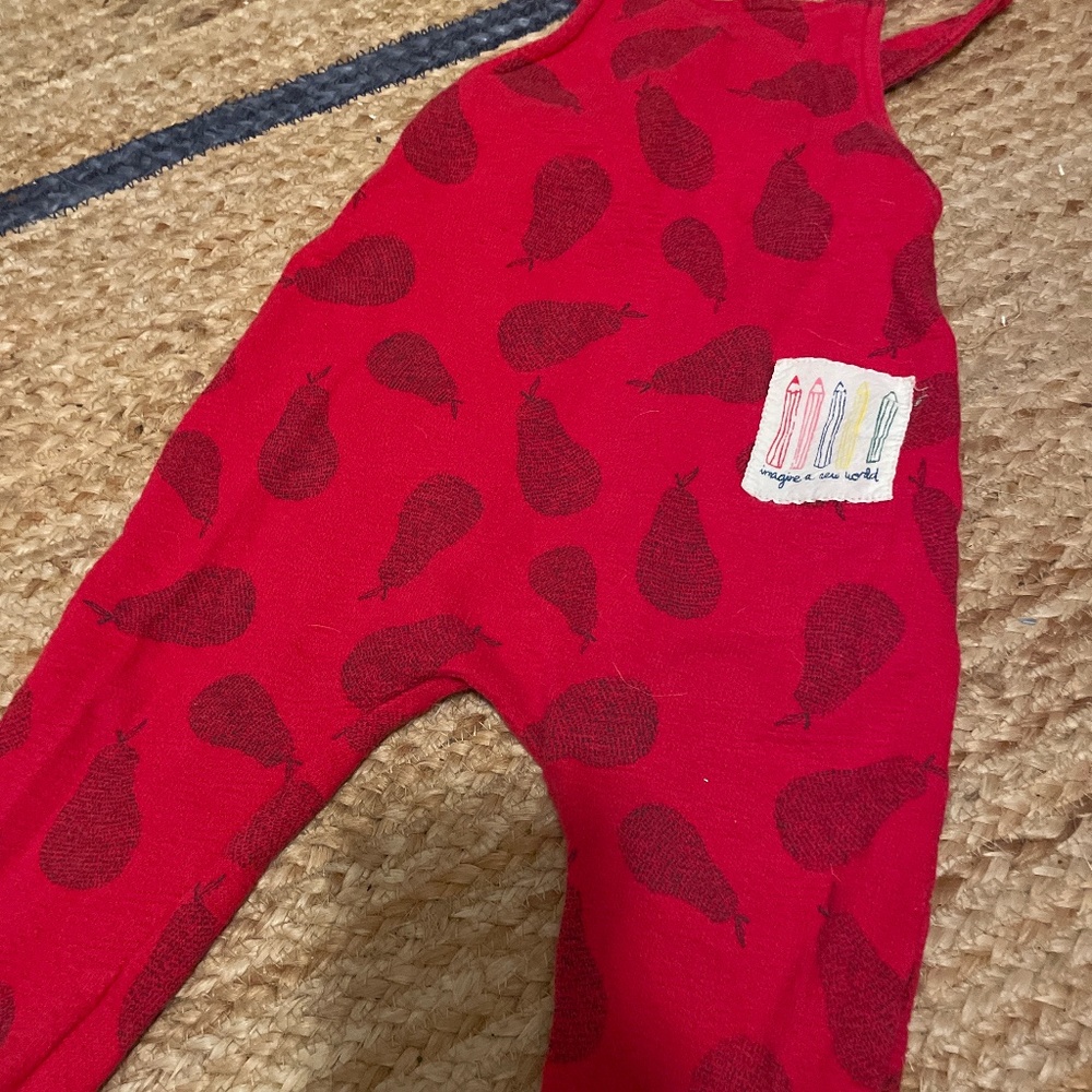 Zara soft pear red overalls